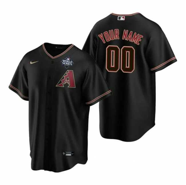 Mens Arizona Diamondbacks Active Player Custom Black 2023 World Series Cool Base Stitched Baseball Jersey->customized mlb jersey->Custom Jersey